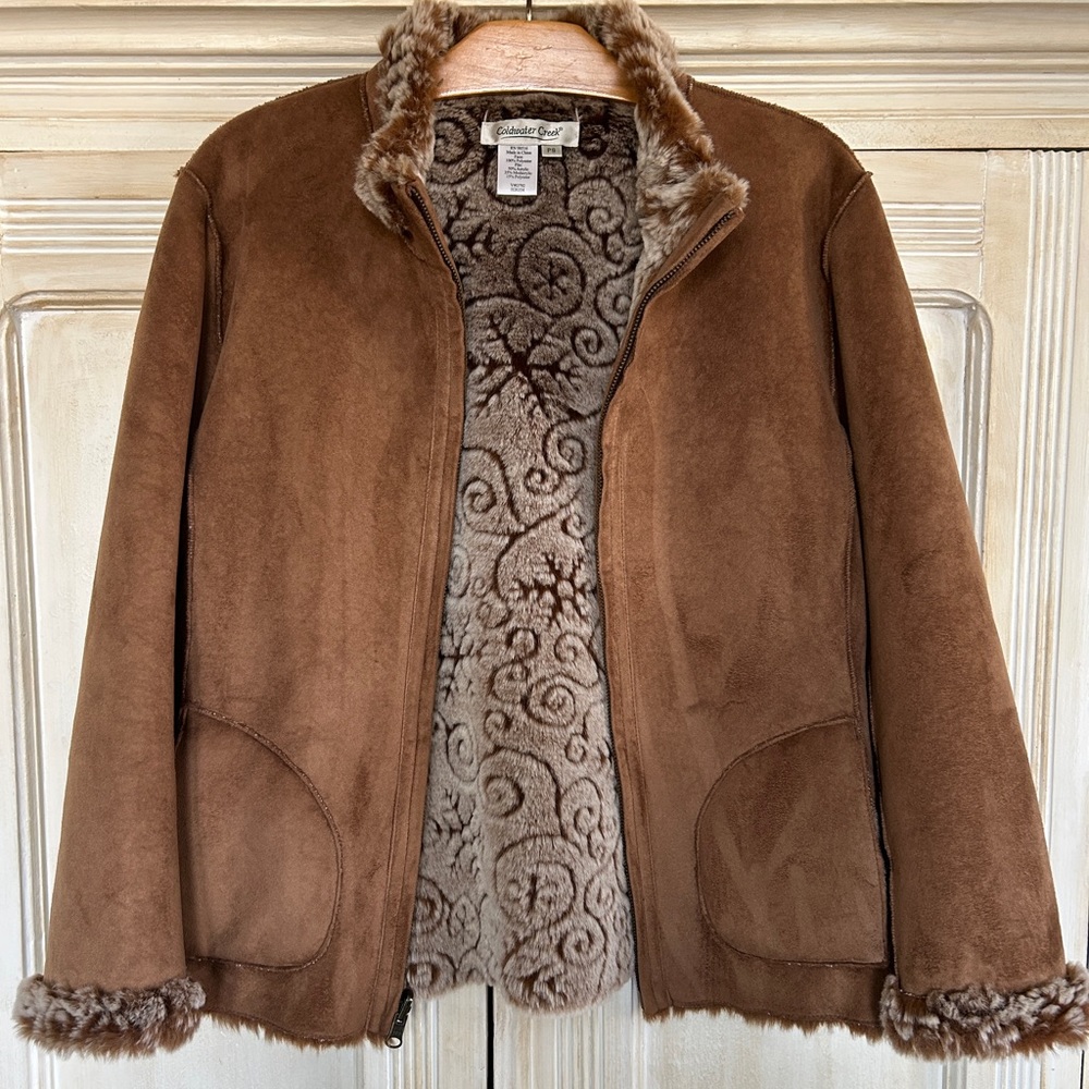 Coldwater Creek Reversible Coat Faux Suede / Faux… - image 1